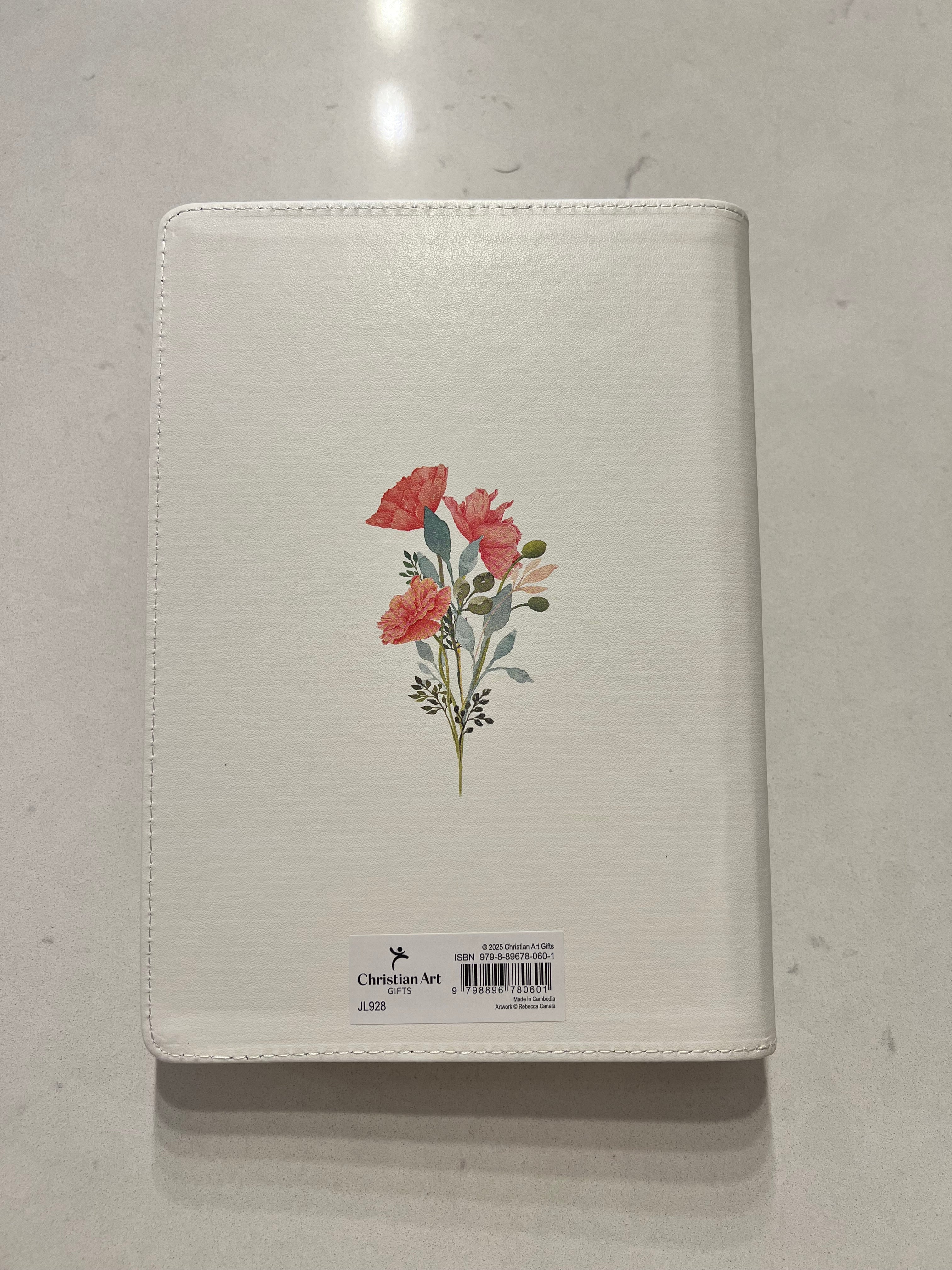 Libreta Cuero Blanco con Cremallera “Proverbs 27:9”