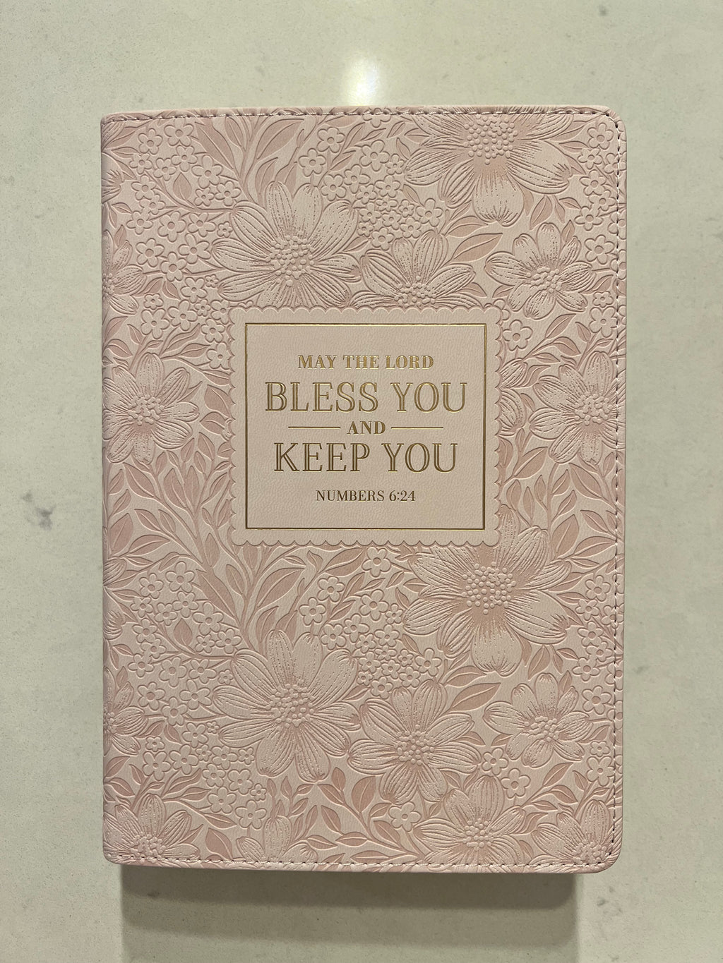Libreta Cuero Rosa Pastel “Numbers 6:24”