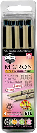 Sakura Pigma Micron Bible Marking Kit, Ultra-Fine/Medium Underlining Colors