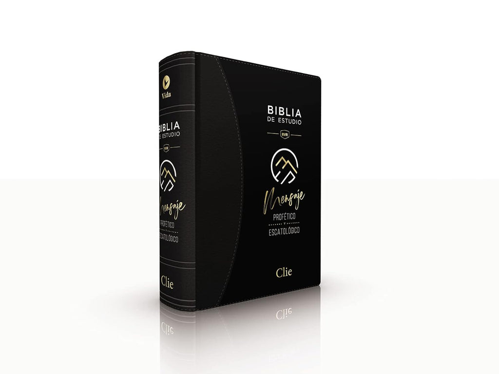 Biblia (RVR) de Estudio del Mensaje Profético y Escatológico, LeatherSoft™ Negro, con Índice