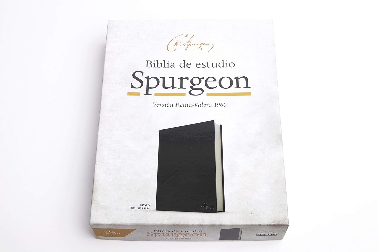 Biblia de Estudio Spurgeon (RV60), Negro Piel Genuina