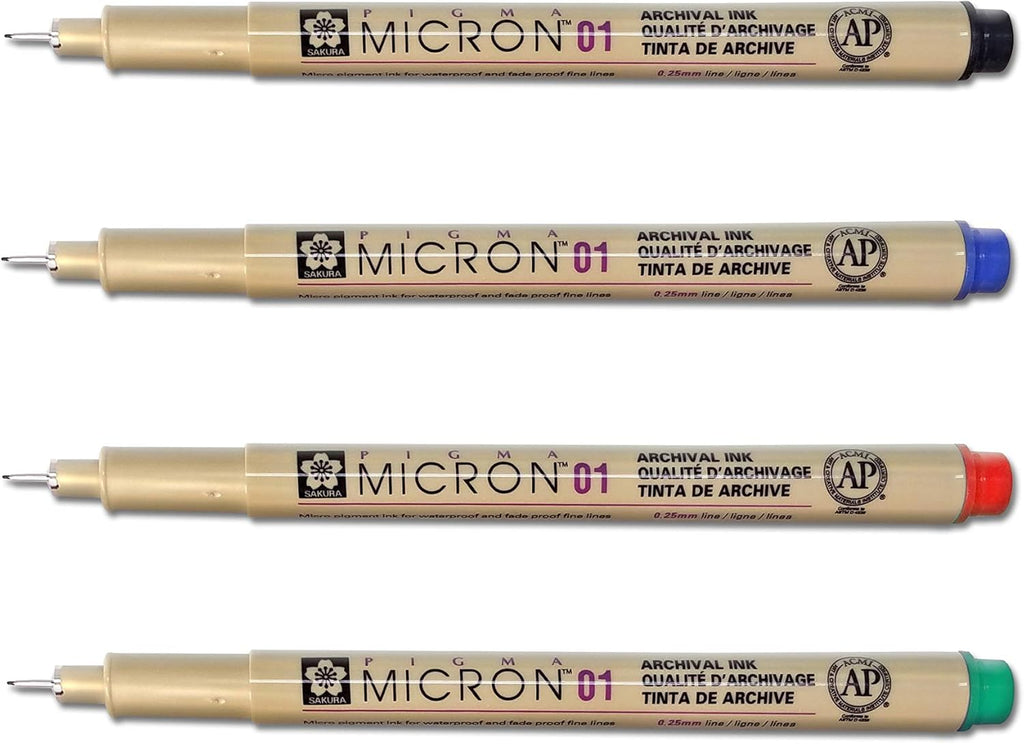 Sakura Pigma Micron Set of 4 Bible Note Pens, Fine Point Writing Colors