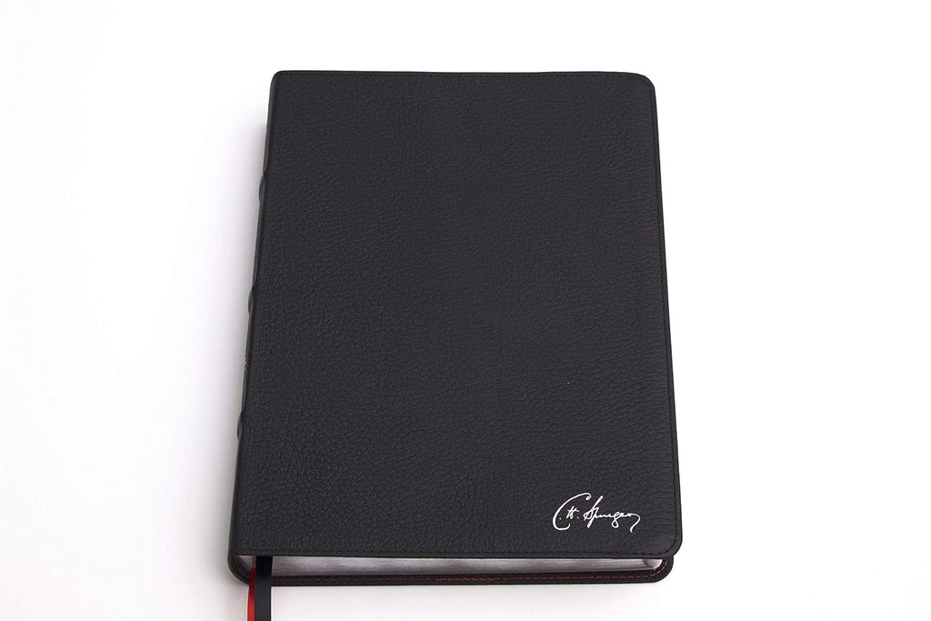 Biblia de Estudio Spurgeon (RV60), Negro Piel Genuina