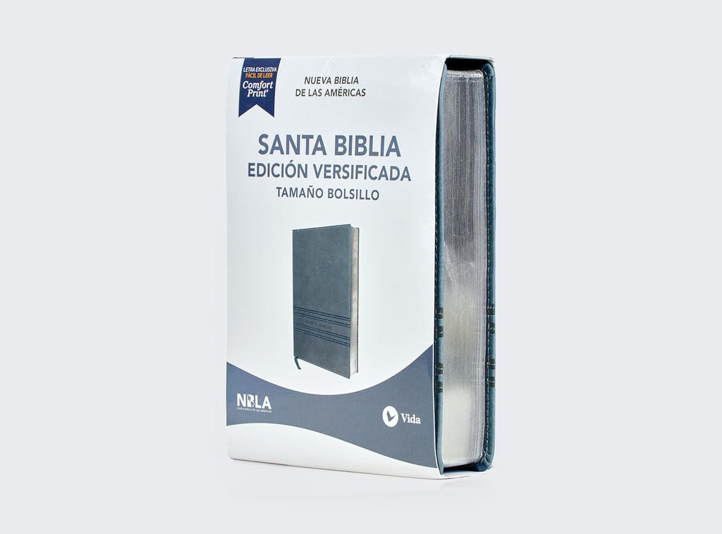Biblia (NBLA) Edición versificada, Tamaño bolsillo, Leathersoft, Gris