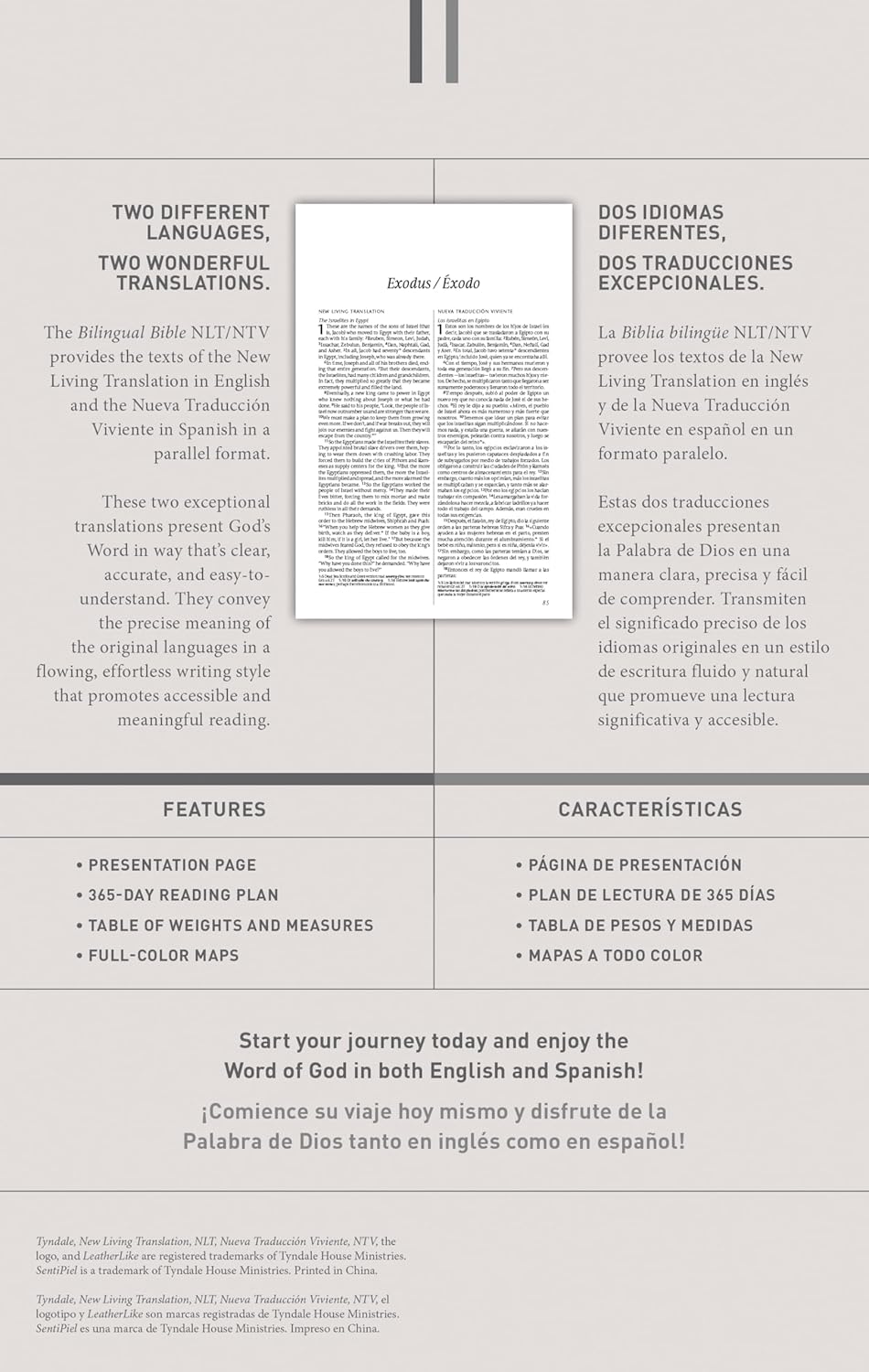 Bilingual Bible / Biblia bilingüe NLT/NTV, Sentipiel Negro