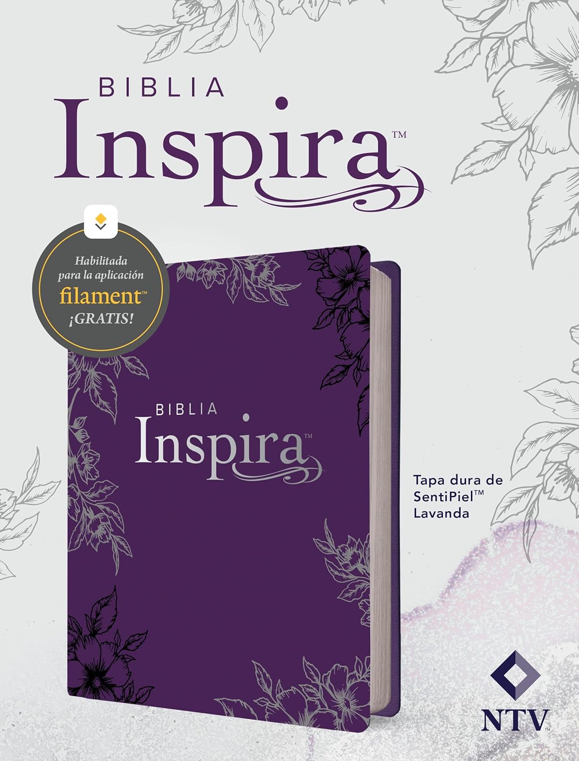 Biblia Inspira (NTV) con Filament, SentiPiel™ Lavanda