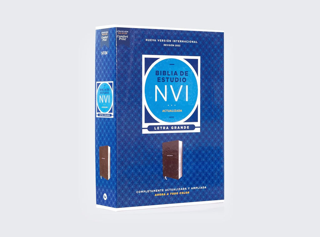 Biblia de Estudio (NVI) Actualizada, Leathersoft™ Café, Letra Grande