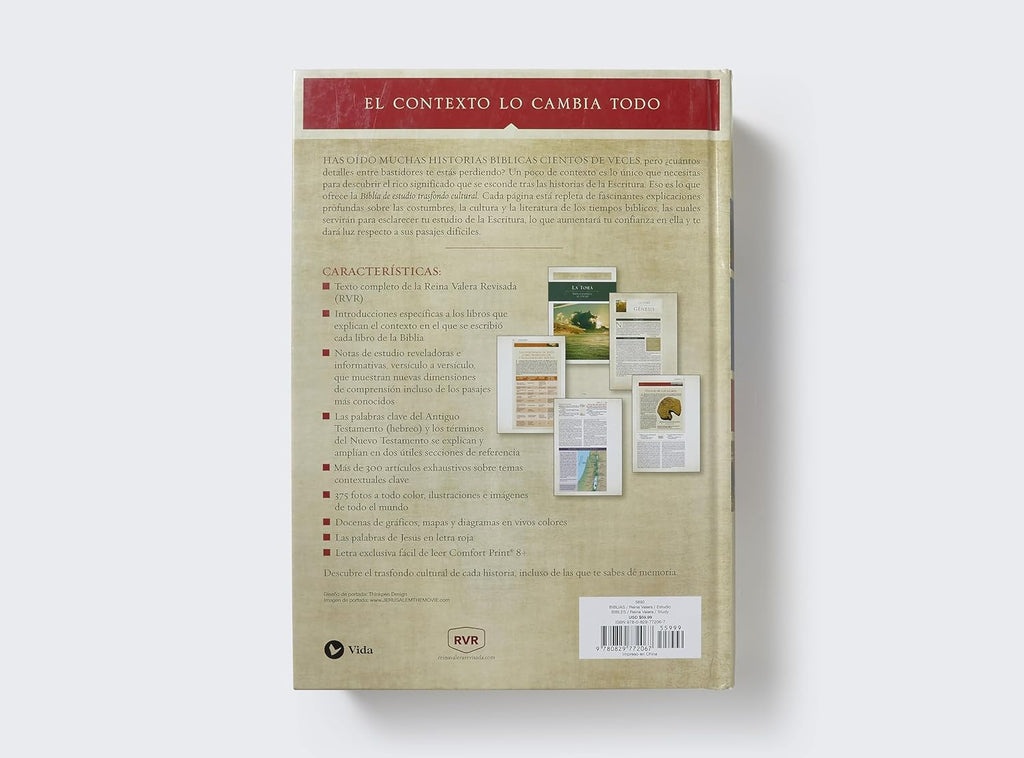 Biblia (RVR) de estudio trasfondo cultural, Tapa Dura: Explora el mundo antiguo de la Escritura