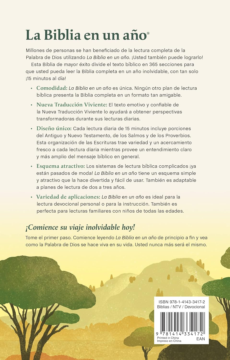 La Biblia (NTV) en Un Año, Devocional, Tapa Rústica