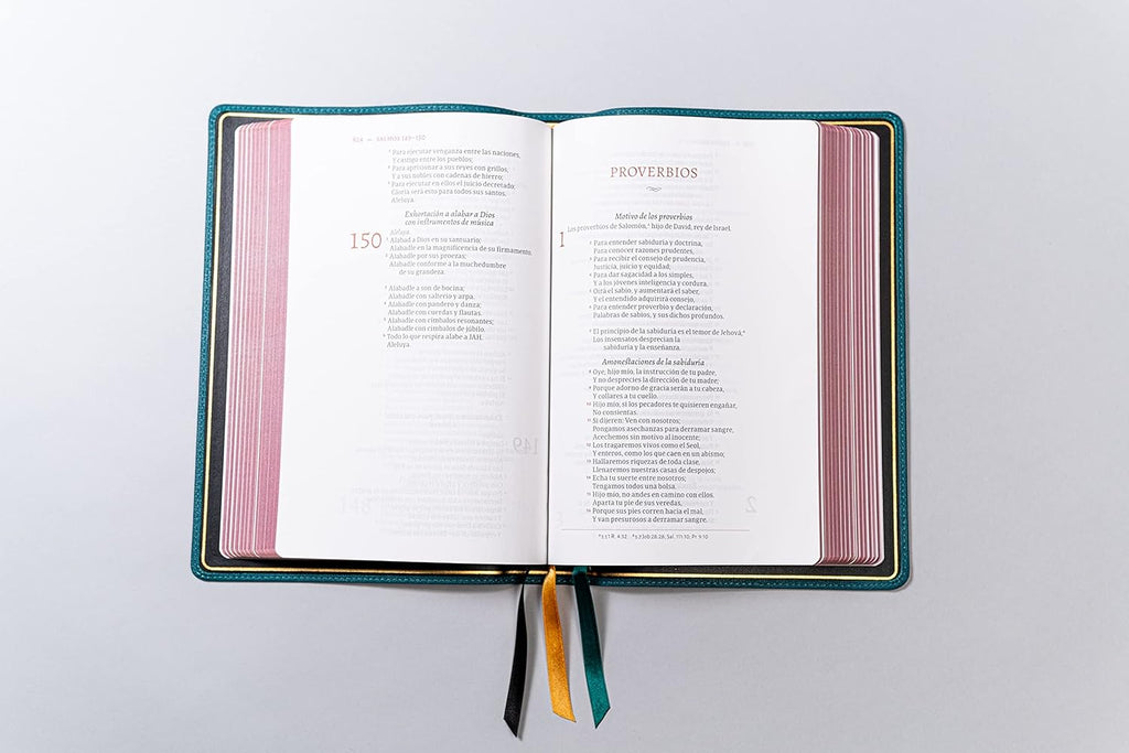 Biblia Deluxe (RV60), Verde Turquesa Piel Genuina