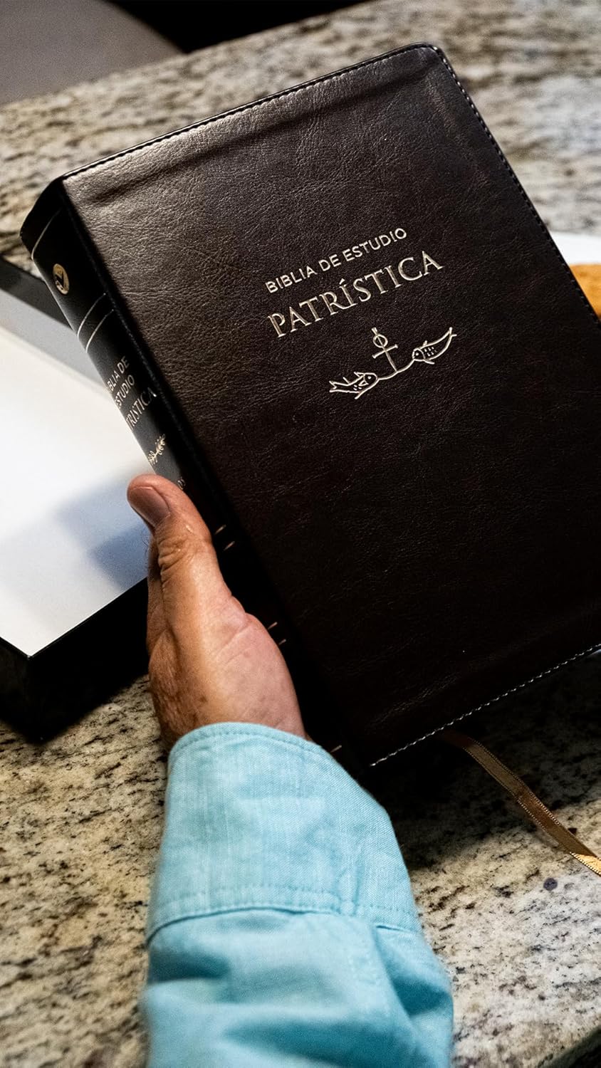 Biblia (RVR) de Estudio Patrística, LeatherSoft™ Marrón : La Sabiduría del Cristianismo Antiguo, siglos I al VI