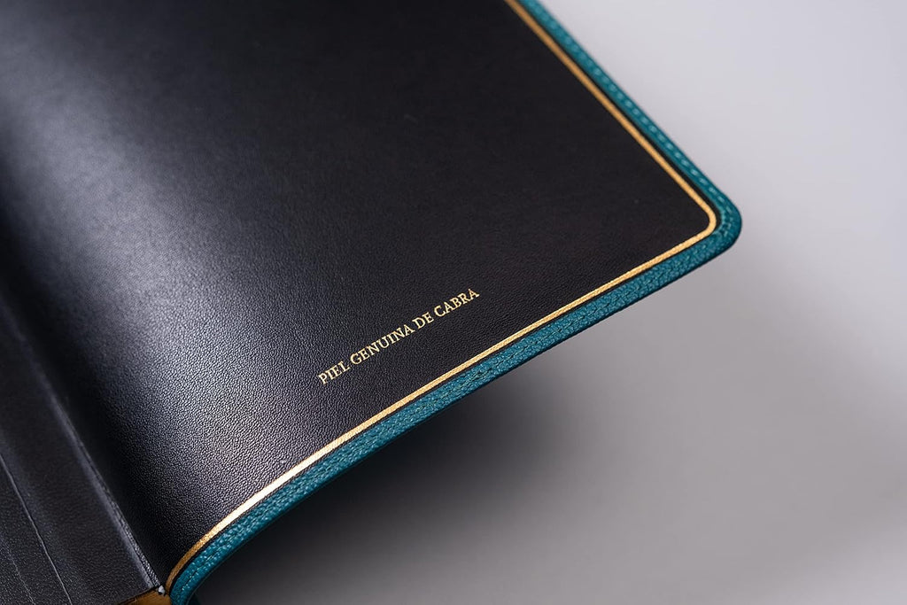Biblia Deluxe (RV60), Verde Turquesa Piel Genuina