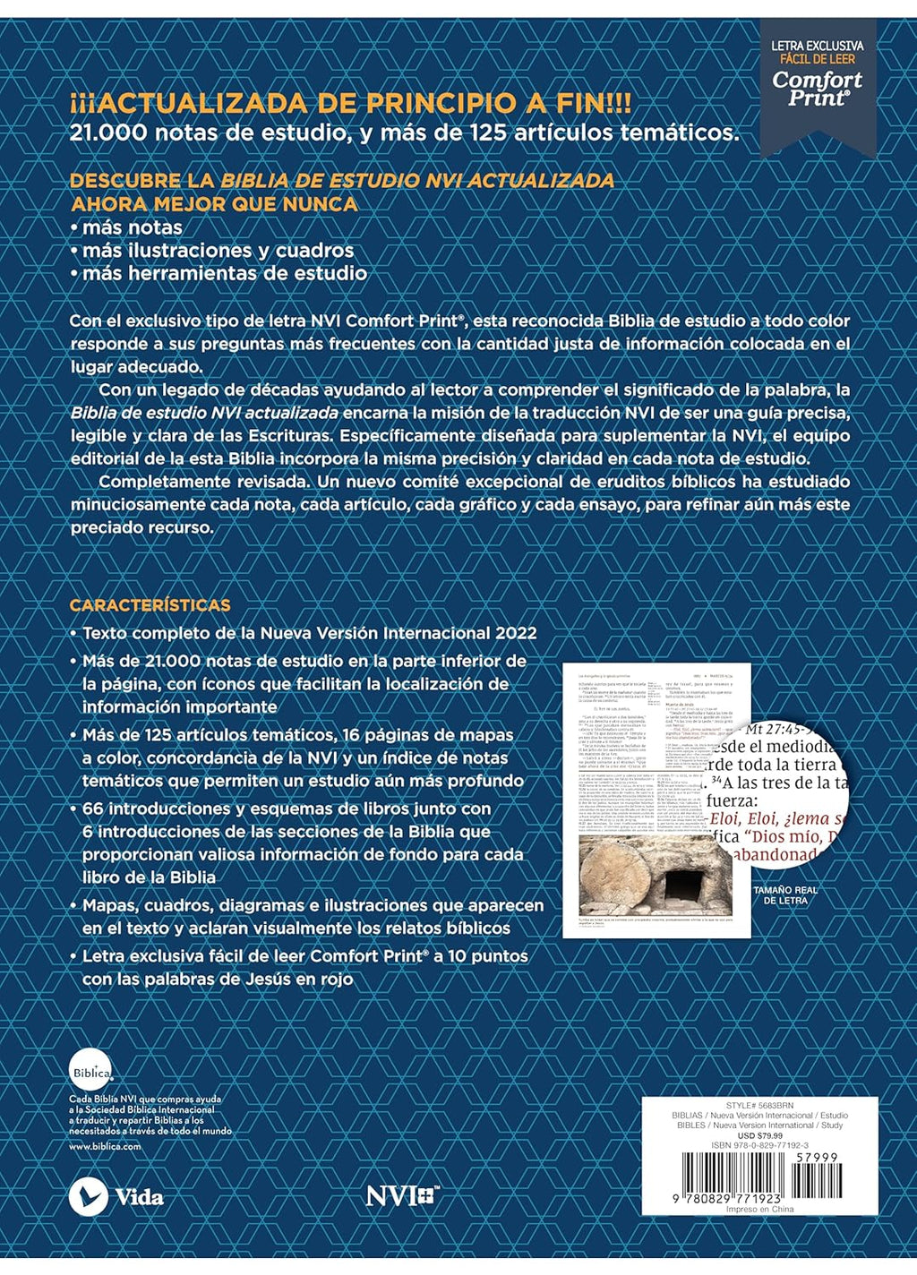 Biblia de Estudio (NVI) Actualizada, Leathersoft™ Café, Letra Grande