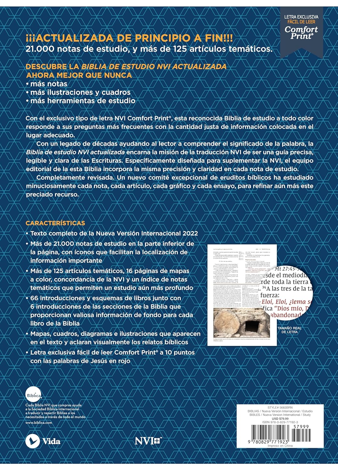 Biblia de Estudio (NVI) Actualizada, Leathersoft™ Café, Letra Grande