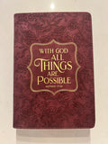 Libreta Cuero Vinotinto “Matthew 19:26”