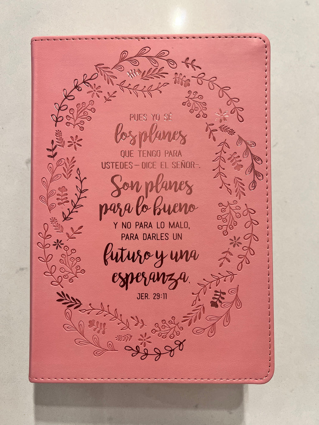 Libreta Cuero Rosado “Jeremías 29:11”