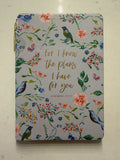 Libreta de Cuero Floral Azul "Jeremiah 29:11" con Bolígrafo