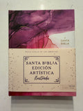 Santa Biblia edición Artística Ilustrada (NBLA), Tapa Dura Tela Rosada