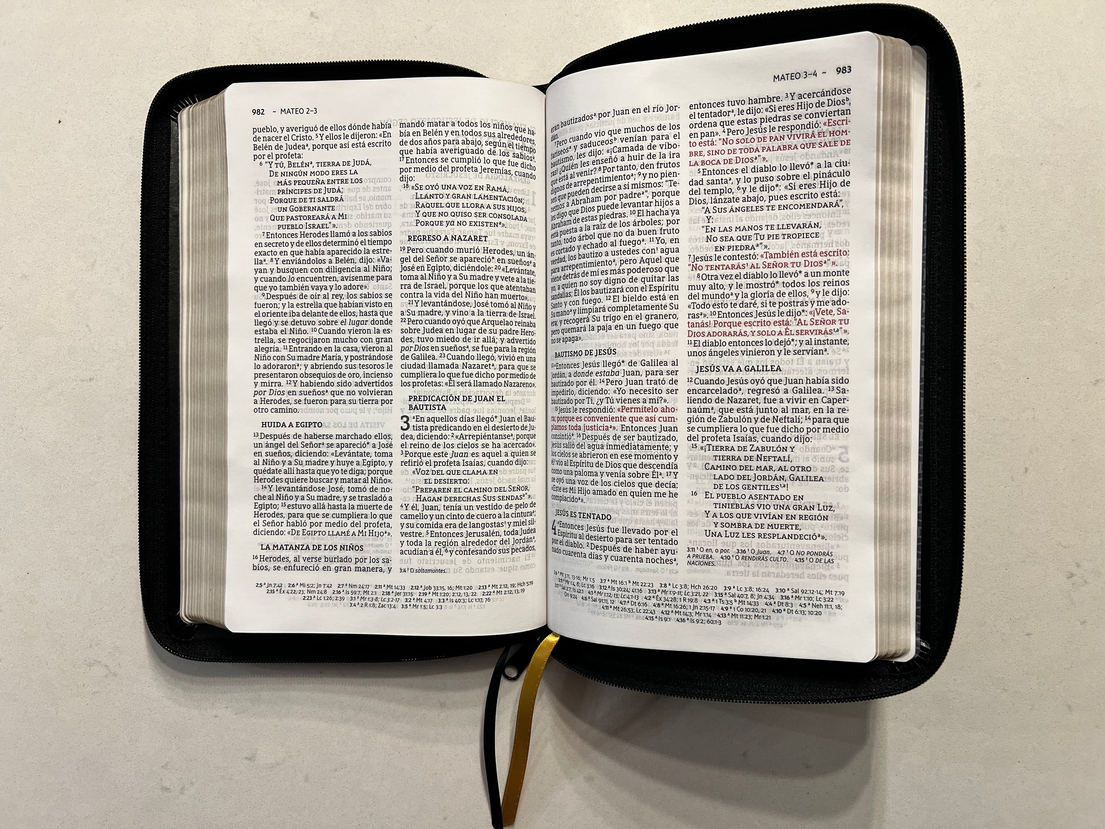 Santa Biblia (NBLA) Ultrafina Letra Grande, Leathersoft™ Negro con Cierre