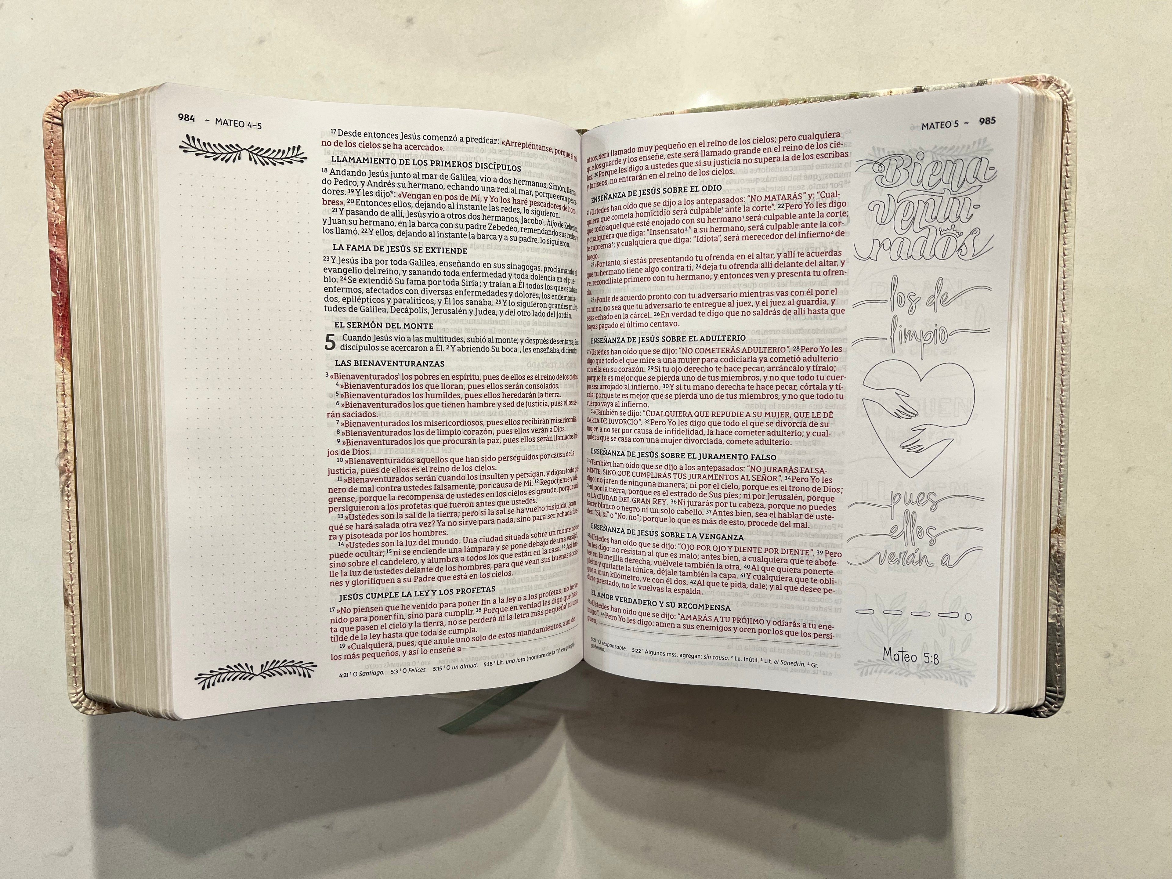 Santa Biblia edición Artística Ilustrada (NBLA), Leathersoft™ Crema
